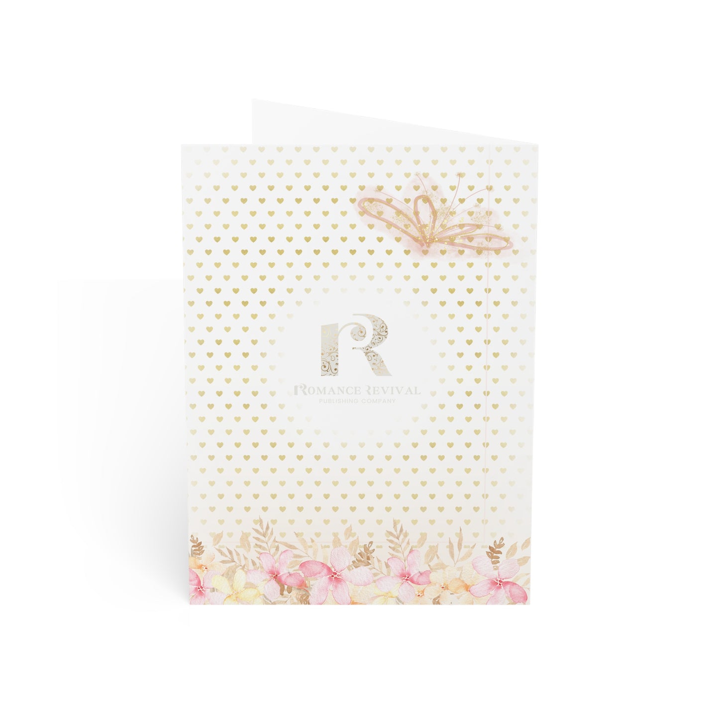 Valentine's Day Card - "I Love You" Golden Butterfly & Hearts